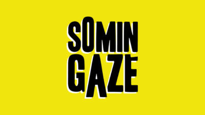 Image du logo 'Somin Gaze' avec fond jaune clair, production audiovisuelle La Réunion