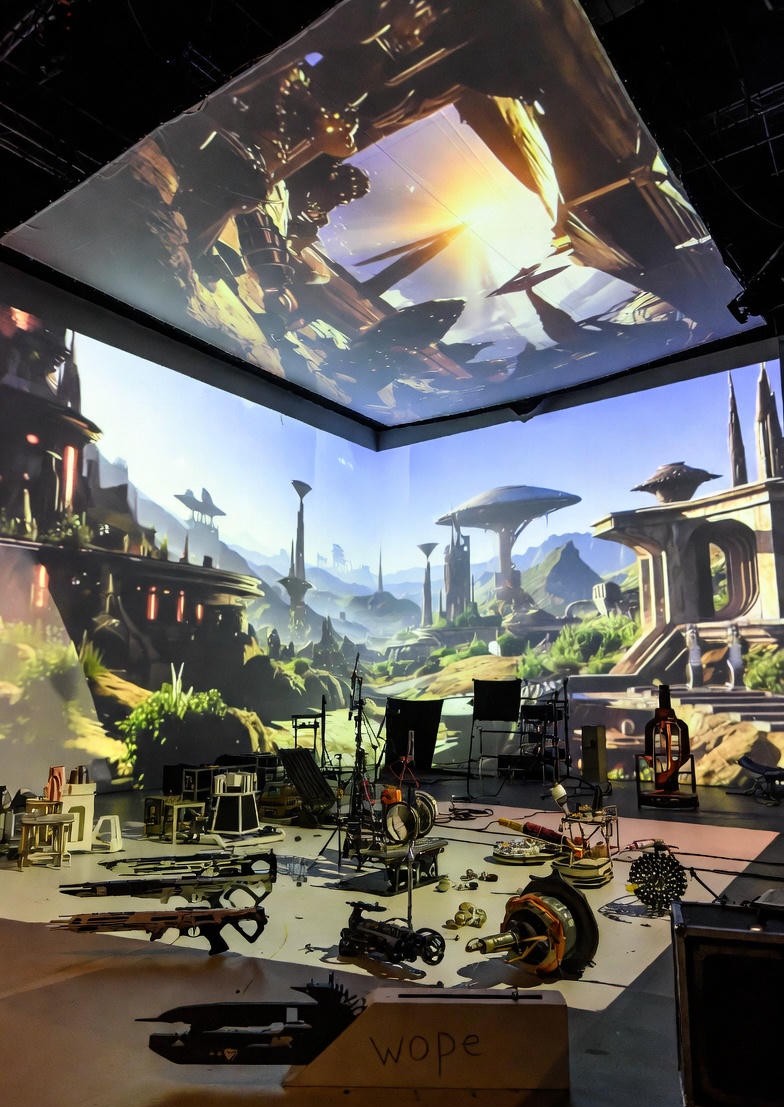 Studio avec fond virtuel