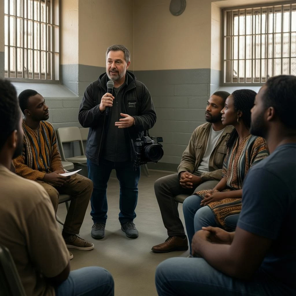 Debat apres projection film milieu penitentiaire avec realisateur a La Reunion