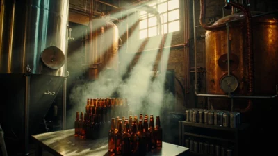 Wopé Production en tournage dans les cuves de brassage de la SOREBRA à Saint-Louis